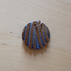 Brown and Blue Striped Pendant